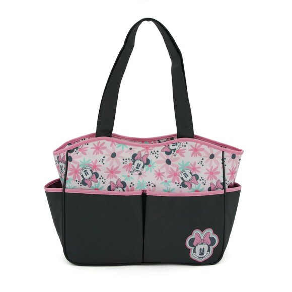 Cudlie Disney Minnie Mouse Baby Multipiece Diaper Tote Bag in Tropial Floral - Picture 1 of 6